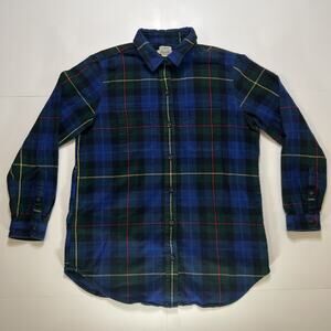 LL Bean Scotch Plaid Shirt Relaxed Fit Flannel Button Hiking Outdoor Men’s Sz M